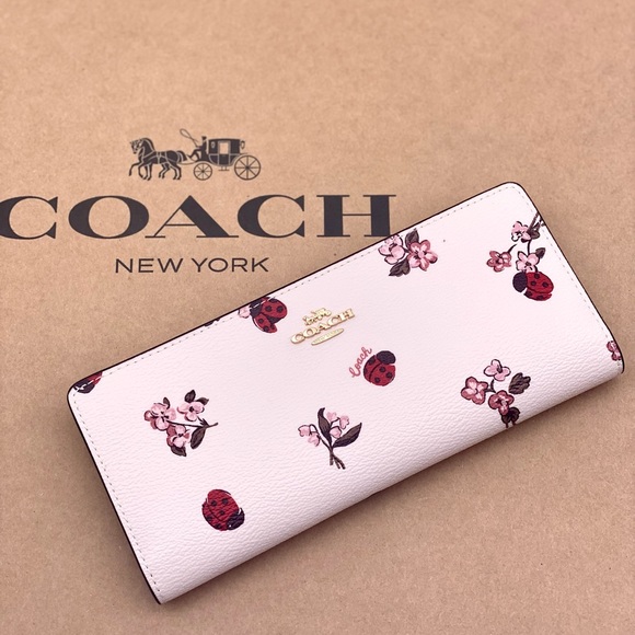 Coach Handbags - COACH Slim Wallet With Ladybug Floral Print